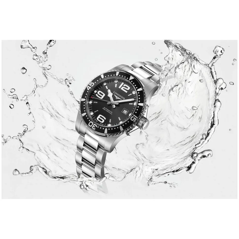 Longines HydroConquest Automatic Black Dial Stainless Steel Bracelet Watch