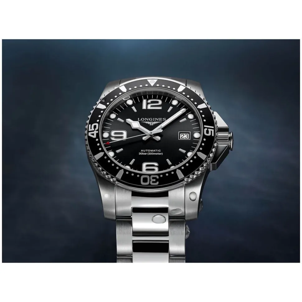 Longines HydroConquest Automatic Black Dial Stainless Steel Bracelet Watch