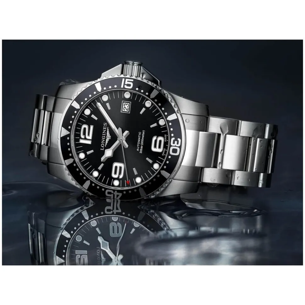 Longines HydroConquest Automatic Black Dial Stainless Steel Bracelet Watch