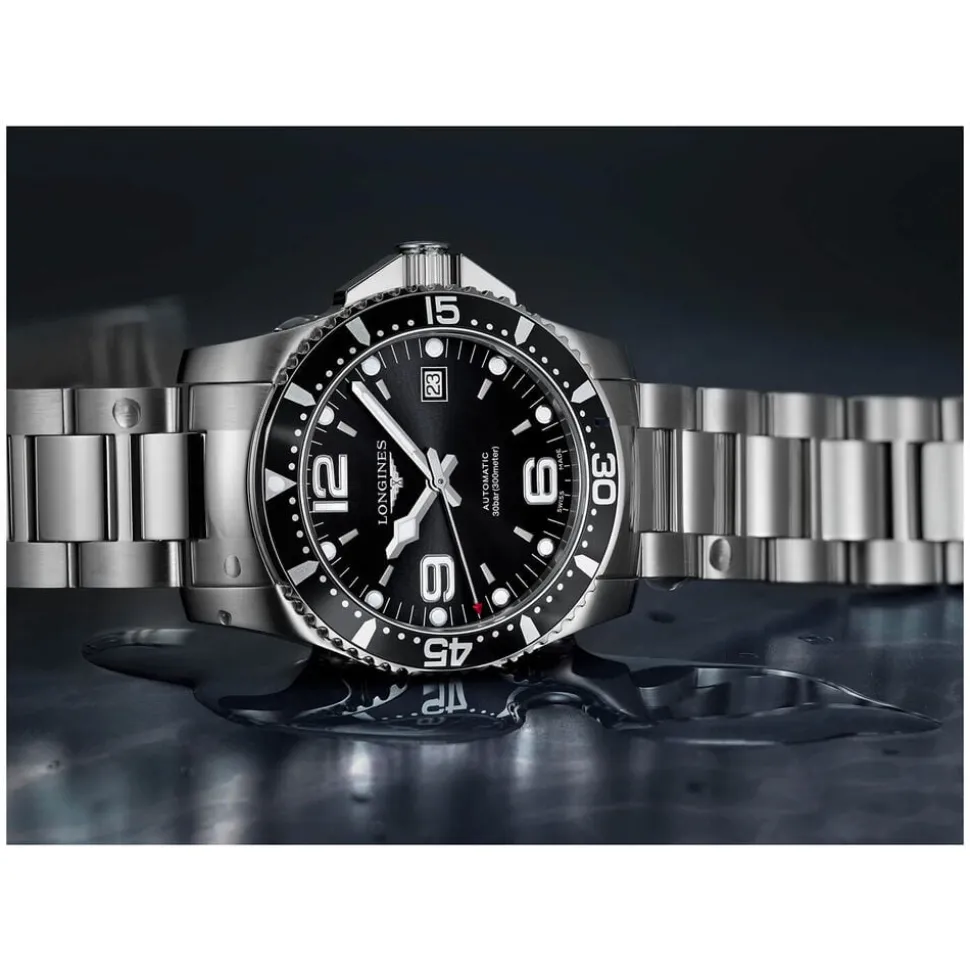 Longines HydroConquest Automatic Black Dial Stainless Steel Bracelet Watch