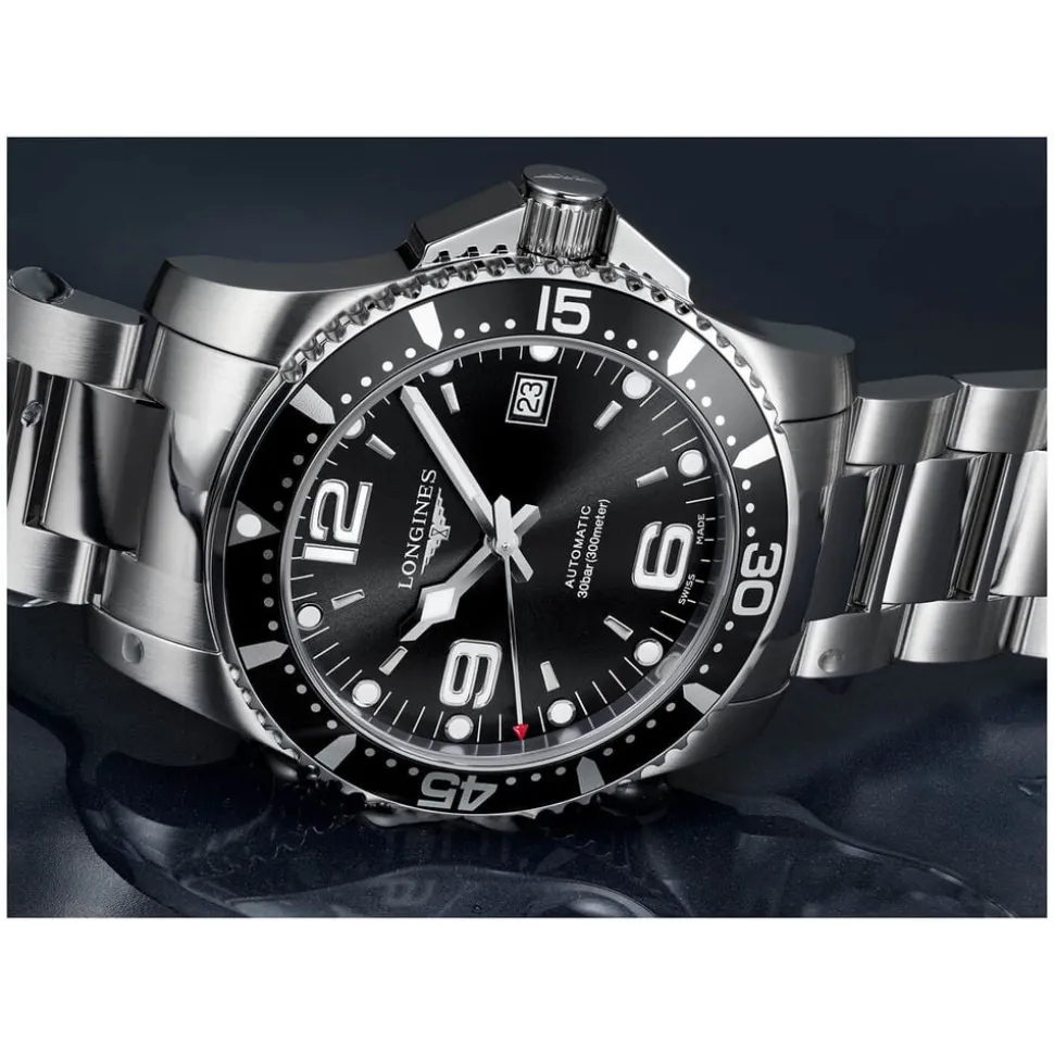 Longines HydroConquest Automatic Black Dial Stainless Steel Bracelet Watch