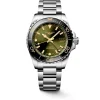 Longines Hydroconquest 41mm Sunray Green Dial Steel Ceramic Case Watch