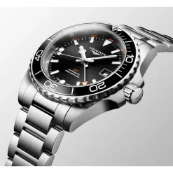 Longines Hydroconquest 41mm Sunray Black Dial Stainless Steel & Ceramic Case Watch