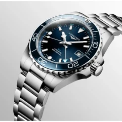 Longines Hydroconquest 41mm Sunray Blue Dial Steel Ceramic Case Watch
