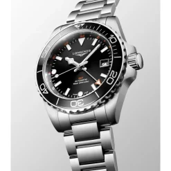 Longines Hydroconquest 41mm Sunray Black Dial Stainless Steel & Ceramic Case Watch