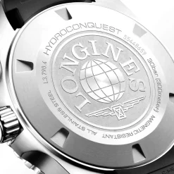 Longines Hydroconquest 41mm Sunray Black Dial Steel & Ceramic Case Rubber Strap Watch