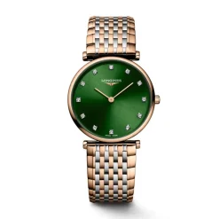 Longines La Grande Classique 29mm Green Dial Diamond Dots Two Tone Steel Bracelet Watch