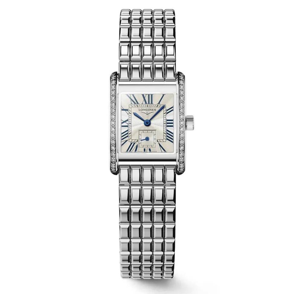 Longines MiniDolcevita 2023 29 X 21.50mm Silver "flinqué" Blue Hands Dial Diamond Case Watch