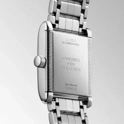 Longines MiniDolcevita 2023 29 X 21.50mm Silver "flinqu&eacute;" Blue Hands Dial Diamond Case Watch