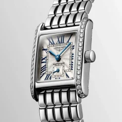 Longines MiniDolcevita 2023 29 X 21.50mm Silver "flinqué" Blue Hands Dial Diamond Case Watch