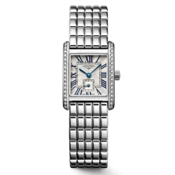 Longines MiniDolcevita 2023 29 X 21.50mm Silver "flinqué" Blue Hands Dial Diamond Case Watch