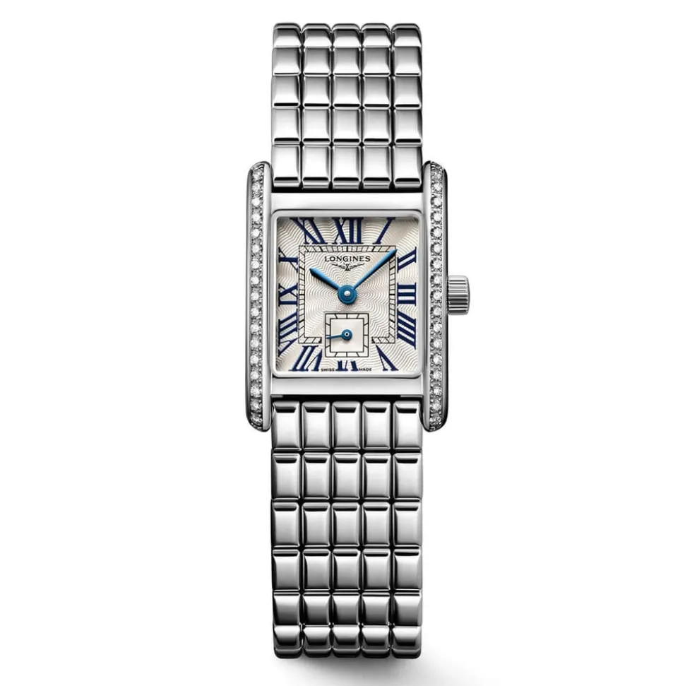 Longines MiniDolcevita 2023 29 X 21.50mm Silver "flinqué" Blue Hands Dial Diamond Case Watch