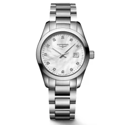 Longines Performance Conquest Classic 30mm Mother of Pearl Steel Watch