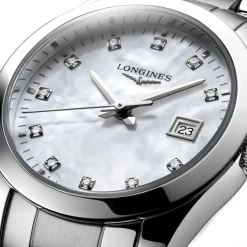 Longines Performance Conquest Classic 30mm Mother of Pearl Steel Watch