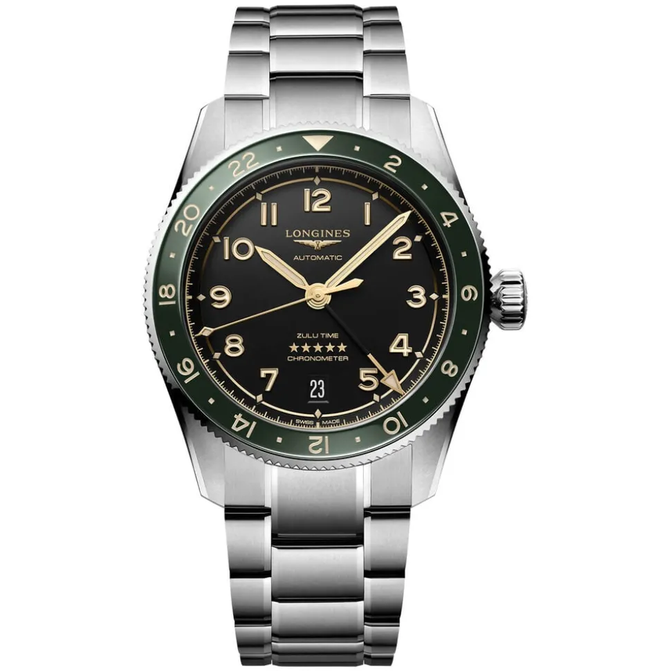 Longines Spirit 39mm Anthracite Dial Ceramic Case Stainless Steel Bracelet Watch