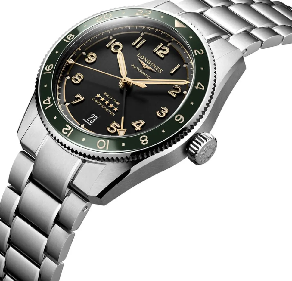 Longines Spirit 39mm Anthracite Dial Ceramic Case Stainless Steel Bracelet Watch