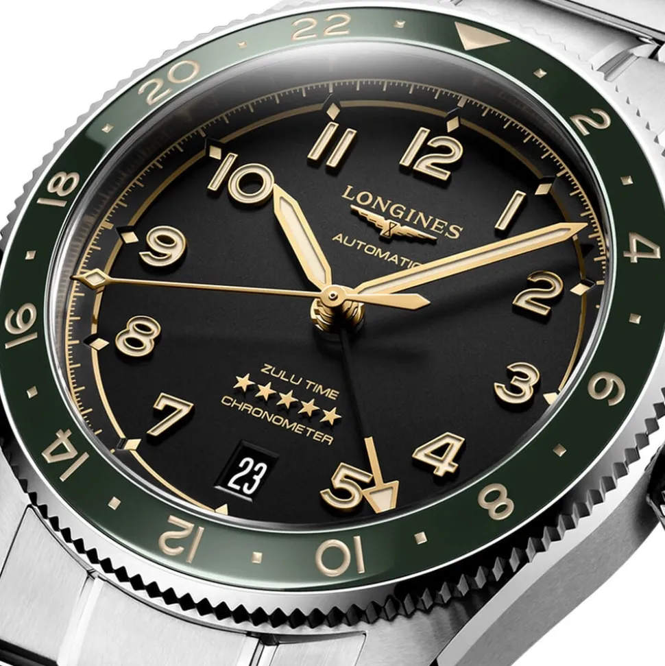 Longines Spirit 39mm Anthracite Dial Ceramic Case Stainless Steel Bracelet Watch