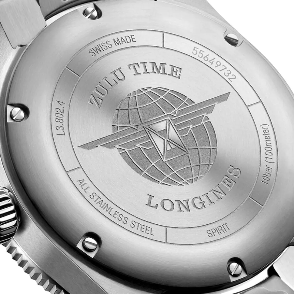 Longines Spirit 39mm Anthracite Dial Ceramic Case Stainless Steel Bracelet Watch