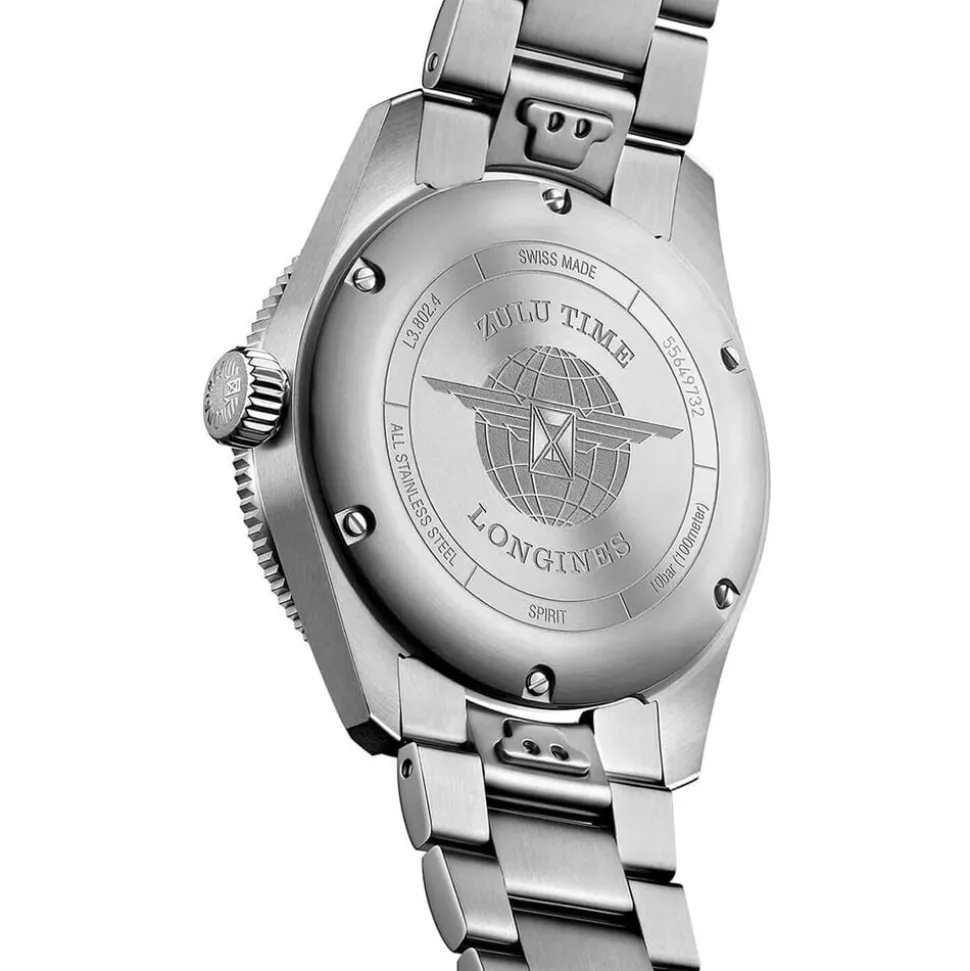 Longines Spirit 39mm Anthracite Dial Ceramic Case Stainless Steel Bracelet Watch