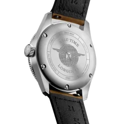 Longines Spirit 39mm Black Dial Stainless Steel & Ceramic Case Leather Strap Watch