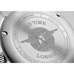 Longines Spirit Zulu 39mm Black Dial Ceramic Case Steel Bracelet Watch