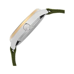 Lorus Quartz Gents 42mm Green Dial Gold Tone Steel Case Strap Watch