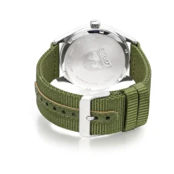 Lorus Quartz Gents 42mm Green Dial Gold Tone Steel Case Strap Watch