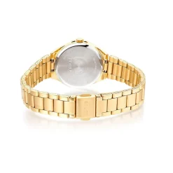 Lorus Quartz Ladies 28mm Champagne Dial Gold Tone Steel Bracelet Watch