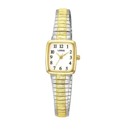 Lorus Quartz Ladies 18mm White Dial Two-Tone Steel Expander Bracelet Watch