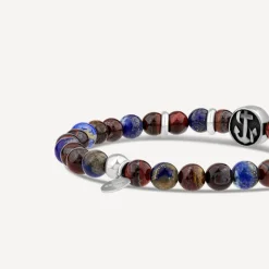 Men's Multicolour Bead Anchor Bracelet
