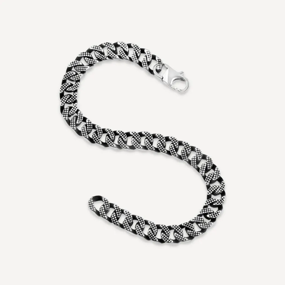 Men's Steel Curb 21.5cm Bracelet
