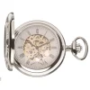 Mount Royal Half Hunter Skeleton Dial Silver Plated Open Roman Numerals Pocket Watch