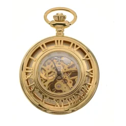 Mount Royal Half Hunter Skeleton Dial Gold Plated Open Roman Numerals Case Pocket Watch CASE