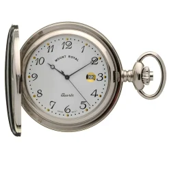 Mount Royal White Dial Chrome-Plated Pocket Watch