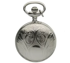 Mount Royal White Roman Numerals Dial Engraved Full Hunter Case Pendant Pocket Watch