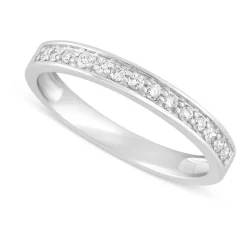 Mystere Ladies' 18ct White Gold 0.21 Carat Diamond 2.7mm Wedding Ring