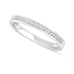 Mystere Ladies' 18ct White Gold Diamond 2.1mm Wedding Ring