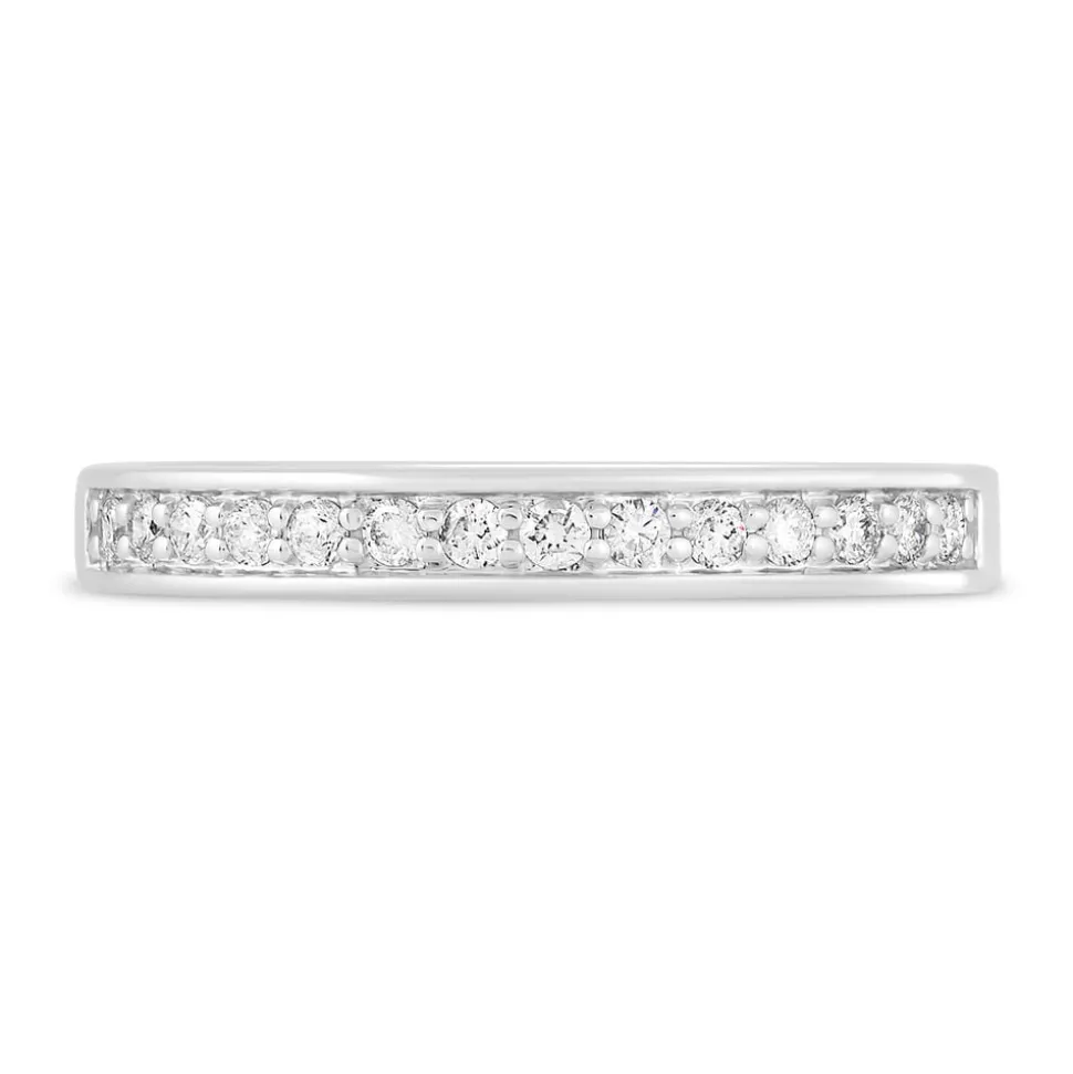 Mystere Ladies' 18ct White Gold 0.21 Carat Diamond 2.7mm Wedding Ring