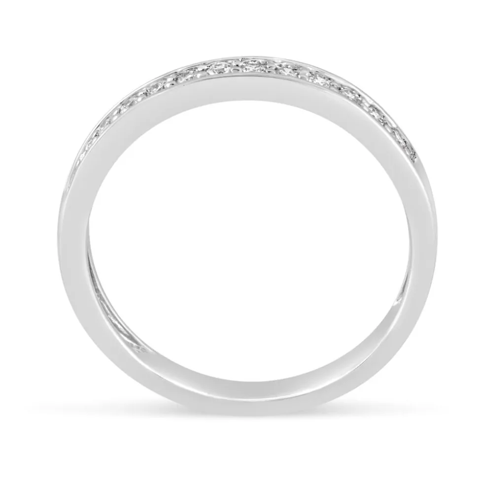 Mystere Ladies' 18ct White Gold 0.21 Carat Diamond 2.7mm Wedding Ring