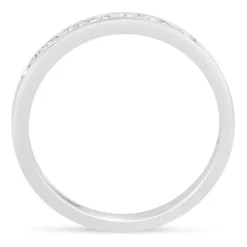 Mystere Ladies' 18ct White Gold Diamond 2.1mm Wedding Ring