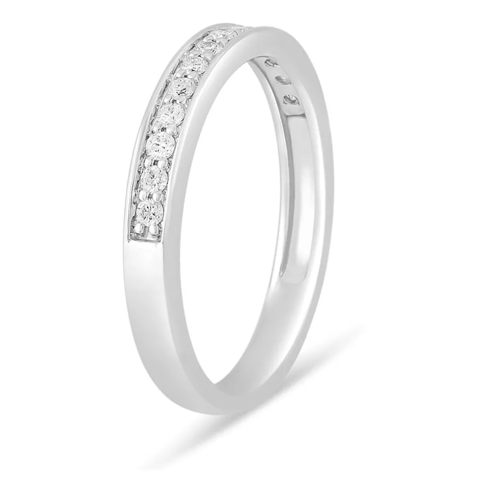 Mystere Ladies' 18ct White Gold 0.21 Carat Diamond 2.7mm Wedding Ring