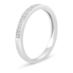 Mystere Ladies' 18ct White Gold Diamond 2.1mm Wedding Ring