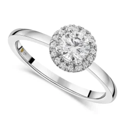 Northern Star 0.58 Round Diamond Brilliant Halo 18ct White Gold Ring