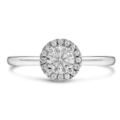 Northern Star 0.58 Round Diamond Brilliant Halo 18ct White Gold Ring