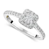 Northern Star 0.80ct Diamond Halo Stone Shoulders 18ct White Gold Ring
