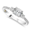 Northern Star 1.0ct Cushion Diamond Side Stones 18ct White Gold Ring
