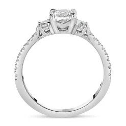 Northern Star 1.0ct Cushion Diamond Side Stones 18ct White Gold Ring