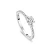 Northern Star 0.75ct Diamond Round Brilliant Small Pear Sides & Shoulders Platinum Ring