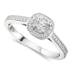 Northern Star 0.30ct Diamond Halo 18ct White Gold Ring