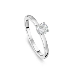 Northern Star 0.56ct Diamond Solitaire & Hidden Halo Platinum Ring